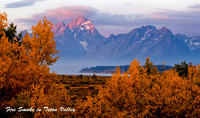 The Grand Teton Range With Fire Smoke