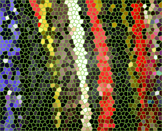 Photoshop filter effects on colorful skirts in a clothing store.