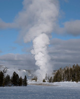 Grand Geyser eruptions may reach 200 feet.