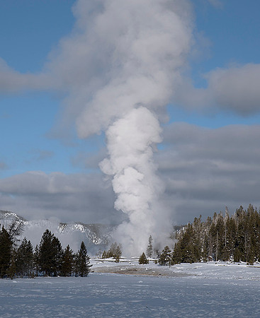 Grand Geyser eruptions may reach 200 feet.
